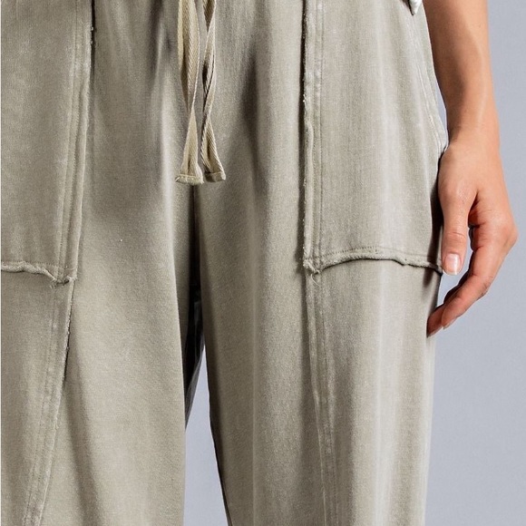 Mineral washed palazzo pants - Picture 4 of 5